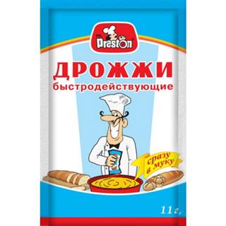 Pr.PRESTON Дрожжи хлебопекарные сухие быстродействующие 11гр  1*40