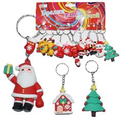 Игрушка Брелок Резиновый НОВОГОДНИЙ МИКС-6 на листе   1*12