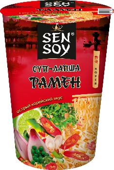 -15% АКЦИЯ СЭНСОЙ Суп-лапша Б/П Острый Рамен 65гр терм стакан 1*24