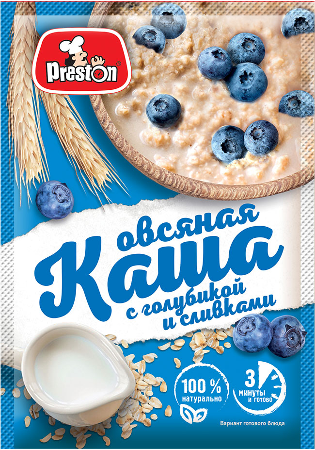 каша голубика и сливки