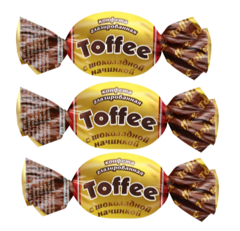 СЛАВЯНКА Конфеты TOFFEE с шоколадной нач. /пак.1кг./ 1*6