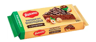 KDV Торт ЯШКИНО ваф.глаз. с фундуком 250г  1*16