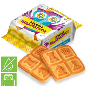 КИО Печенье сахарное ШАХМАТНОЕ 50гр  1*80