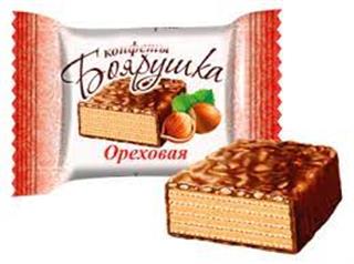 СЛАВЯНКА Конфеты БОЯРУШКА вафельные ореховая /пак.1кг/ 1*5