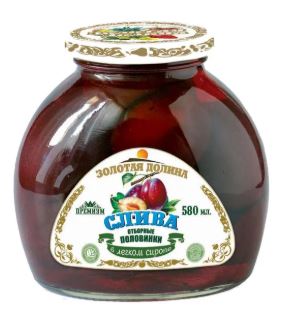 ЗОЛОТАЯ ДОЛИНА Компот из Сливы 580мл/530гр стекл/банка 1*12