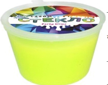 Игрушка Слайм СТЕКЛО Party Slime желтый неон в банке 50гр  1*1