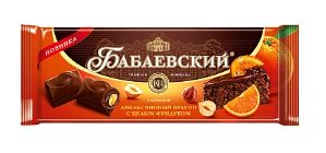 БАБАЕВСКИЙ Шоколад Апельсиновый Брауни с цел.фундуком 165гр  1*9