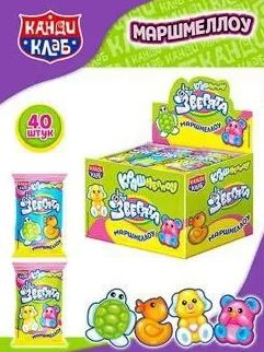 КАНДИ-КЛАБ Зефир КРАШМЕЛЛОУ ЗВЕРЯТА 10гр  12*40 КАНДИ-КЛАБ Зефир КРАШМЕЛЛОУ ЗВЕРЯТА 10гр  12*40
