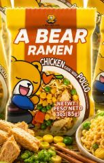 Лапша Б/П A BEAR NOODLES со вкусом курицы 85гр пакет 1*24