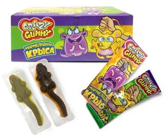 КАНДИ-КЛАБ CRAZY GUMMY. МАРМЕЛАДНАЯ КРЫСА Жев.мармелад 15гр  12*36