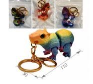 Игрушка Брелок пластиковый 3D КАПИБАРА с карабином   1*1