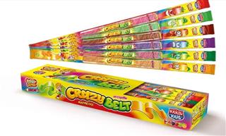 КАНДИ-КЛАБ CRAZY GUMMY CRAZY BELT Кислый ремешок Ассорти 59см 15гр  6*72