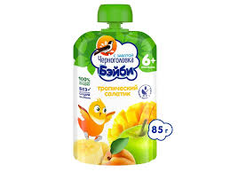 ЧЕРНОГОЛОВКА 85гр Пюре фруктовое для детского питания ябл/банан/малина 1*12