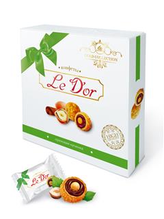 ЗОЛОТАЯ РУСЬ Конфеты Le Dor 150гр с ореховой начинкой в вафельной крошке  1*16