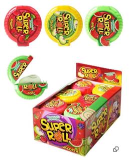 КАНДИ-КЛАБ SUPER ROLL Жев.резинка в роллере ассорти 10гр  16*24