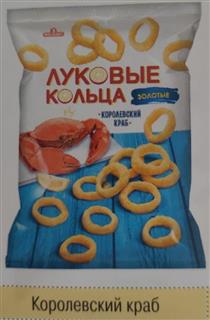 РУССКАРТ Луковые кольца ЗОЛОТЫЕ СНЕКИ Королев краб 100гр  1*12