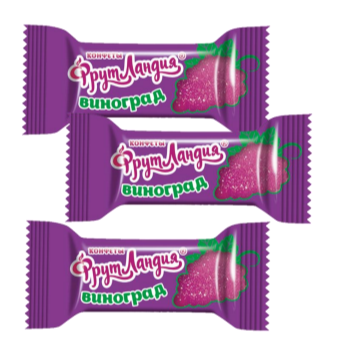 СЛАВЯНКА Конфеты ФРУТЛАНДИЯ желейные виноград /пак.1кг/ 1*6
