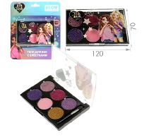Игрушка КОСМЕТИКА Тени для век ТИК ТОК с блестками блистер   1*24