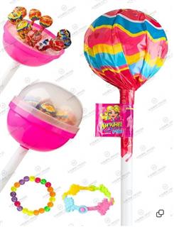 КАНДИ-КЛАБ ЛИЗУНЕЦ MAXI для девочек (карамель+2 сюрприза) 125гр  1*24