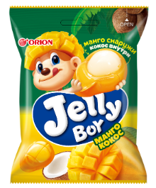 -20% Орион Мармелад жевательный JELLY BOY со вкусом манго и кокоса 66гр  1*18