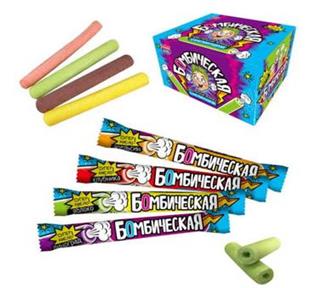 КАНДИ-КЛАБ БОМБИЧЕСКАЯ Жев.резинка с кислой пудрой ассорти 15гр  12*24