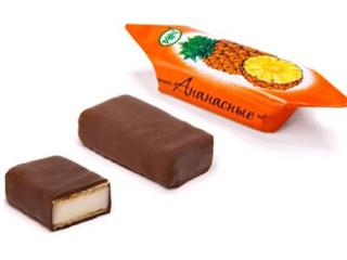 РАХАТ Конфеты АНАНАСНЫЕ вафельные 1кг пакет 1*6