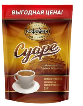 -31% АКЦИЯ МКП Кофе сублим. СУАРЕ 230гр м/уп 1*6