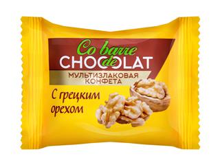 CO BARRE DE СHOCOLAT Конфеты мультизлаковые с грецким орехом в белой. глаз. 1*2