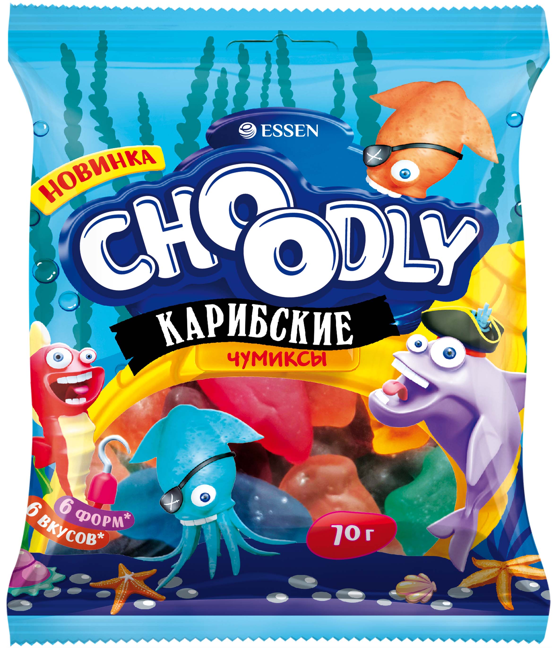 «CHOОDLY® КАРИБСКИЕ ЧУМИКСЫ®» МАРМЕЛАД ЖЕВАТЕЛЬНЫЙ 70г