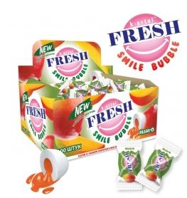КАНДИ-КЛАБ FRESH SMILE Bubble Жев.резинка Манго с жидким центром 3гр  20*100 КАНДИ-КЛАБ FRESH SMILE Bubble Жев.резинка Манго с жидким центром 3гр  20*100