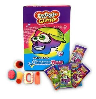 КАНДИ-КЛАБ CRAZY GUMMY ЧАСТИ ТЕЛА Жев.мармелад 10гр  8*75