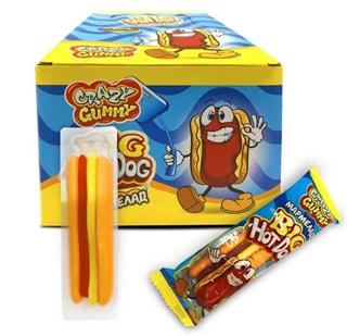 КАНДИ-КЛАБ CRAZY GUMMY. BIG HOT DOG Жев.мармелад 18гр  12*36 КАНДИ-КЛАБ CRAZY GUMMY. BIG HOT DOG Жев.мармелад 18гр  12*36