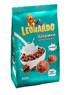 KDV Завтрак готовый Leonardo шокол. шарик  400г  1*5