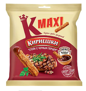 KDV Сухарики КИРИЕШКИ 50г+25г Стейк + Барбекью соус  1*32