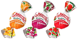 -15% АКЦИЯ МАХЕЕВЪ Набор конфет с джемом /пак 1кг/ 1*4