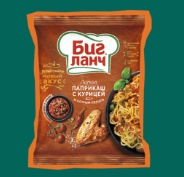БИГ ЛАНЧ Лапша Б/П паприкаш с курицей и острым перцем 75гр /брикет/ 1*60
