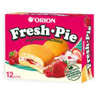 -10% Орион Пирожное ФРЕШ ПАЙ Клубнично-Малиновый (8*12) 300гр  1*8