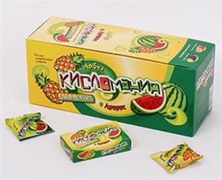 КАНДИ-КЛАБ КИСЛОМАНИЯ ДАБЛ ФРУКТ Жев. конфеты Арбуз и ананас 14гр  12*30