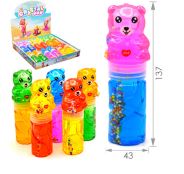 Игрушка Слайм ТУБА СРЕДНЯЯ ФИГУРНАЯ МИШКА с шариками   1*12