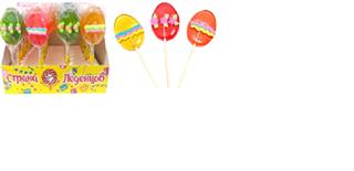 СИБ.ЛЕДЕНЕЦ Карамель на палочке ПАСХАЛЬНОЕ ЯИЧКО шоу-бокс фас.16гр  1*36