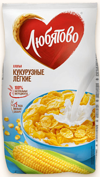 ЛЮБЯТОВО Кукурузные хлопья ЛЕГКИЕ фас.270гр  1*9