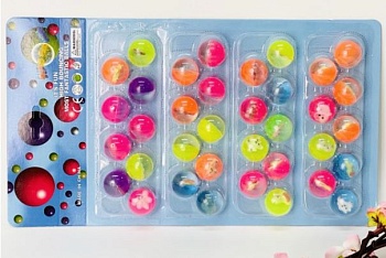 Игрушка МЯЧ ПРЫГУН 2,3см /каучук/ с фигурками   1*9