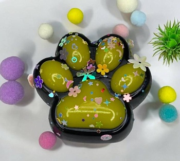 Игрушка Мялка -Сквиш ЛАПКА Черная с шариками /7*6,5*2см/   1*16 Игрушка Мялка -Сквиш ЛАПКА Черная с шариками /7*6,5*2см/   1*16