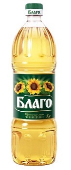 Масло подсолн. БЛАГО 1л раф.дез 1с ГОСТ 1*15