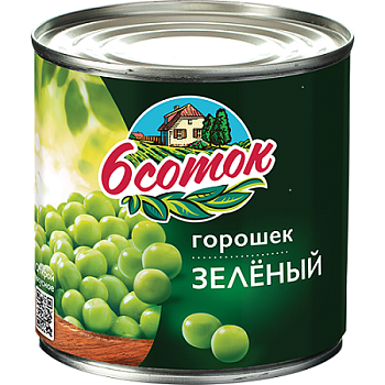 -19% АКЦИЯ ШЕСТЬ СОТОК Горошек зеленый  425мл ж/б 1*12