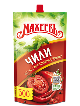 МАХЕЕВЪ Кетчуп ЧИЛИ 500гр д/пак 1*10