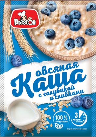 каша голубика и сливки