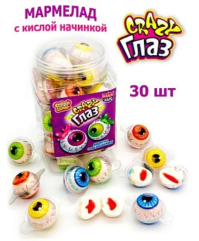 КАНДИ-КЛАБ CRAZY ГЛАЗ Мармелад с кислой начинкой 10гр  20*30