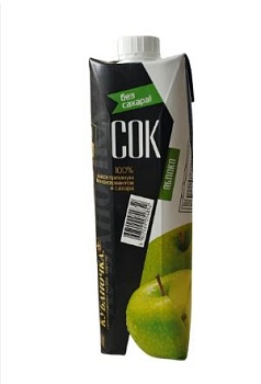 КУБАНОЧКА 1л Сок ЯБЛОЧНЫЙ ГОСТ 1*12