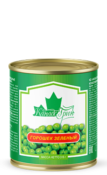 КАНАДА ГРИН Горошек зеленый ТУ 316гр ж/б 1*15